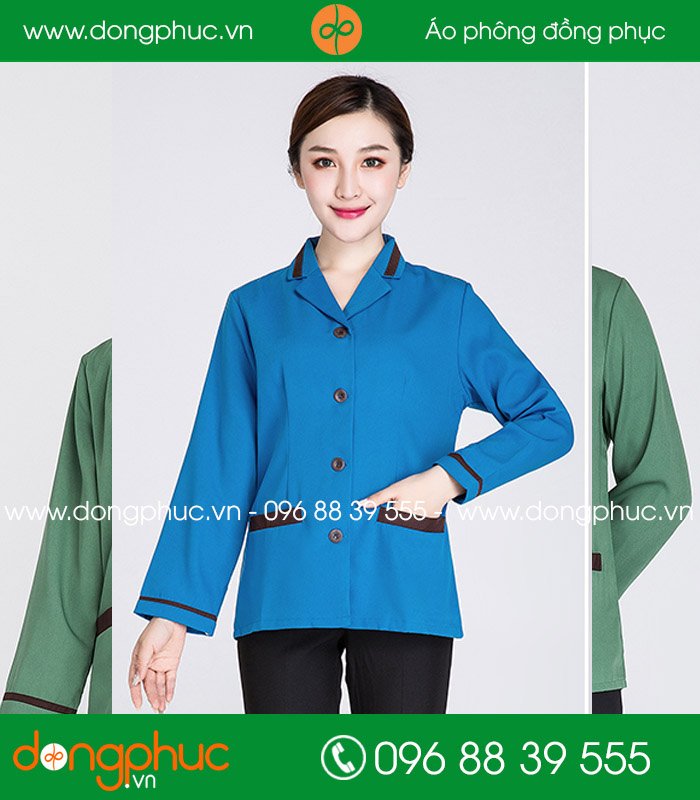 đồng phục vệ sinh màu xanh bích